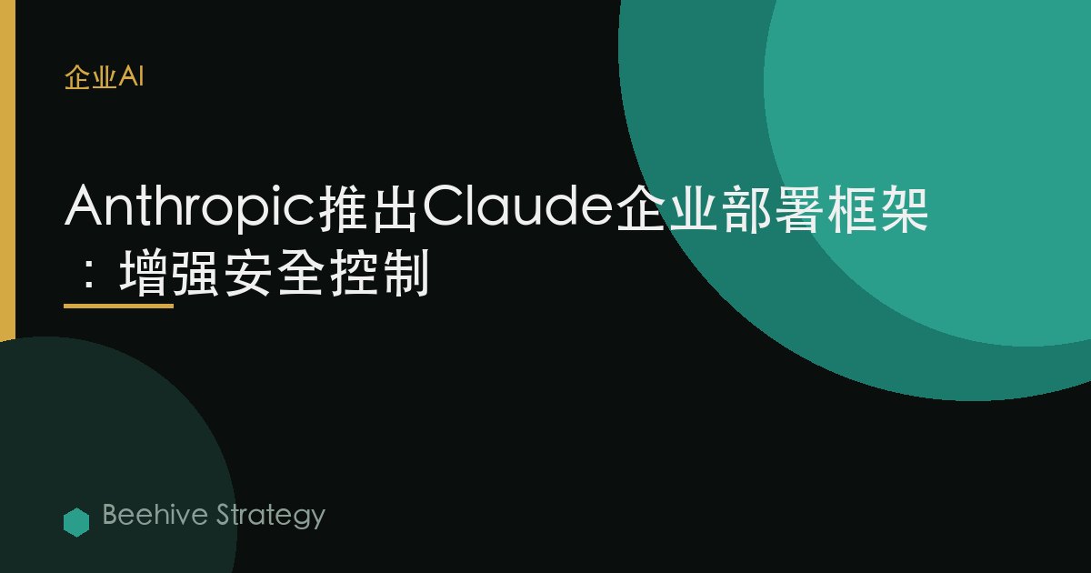 Anthropic推出Claude企业部署框架，强化安全控制功能